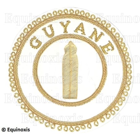 Badge / Macaron GLNF – Grande tenue provinciale – Deuxième Grand Surveillant – Guyane – Brodé main